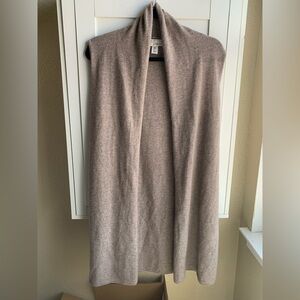 Max Studio Tan Cashmere Shrug with Open Front and Soft Texture